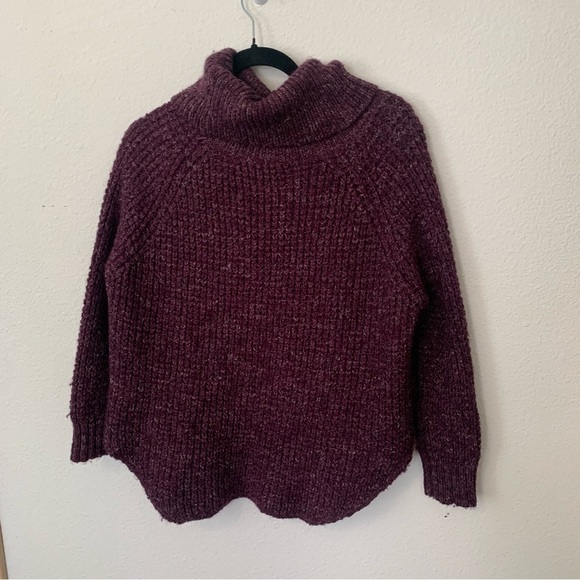 Free People Purple Cowl Neck Knit Sweater Size Extra Small - Picture 8 of 8